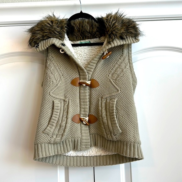 Maurices Jackets & Blazers - Maurices Faux Fur Collar Sherpa and Knit Fall/ Winter Vest
